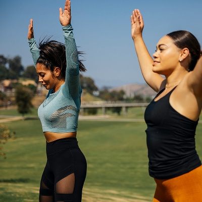 photo of women stretching fascia connective tissue